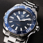 Tag Heuer Aquaracer Blue Dial Quartz Silver Steel Strap Watch for Men - WAY111C.BA0928