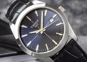 Tissot Gentleman Black Dial Black Leather Strap Watch For Men - T127.410.16.051.00
