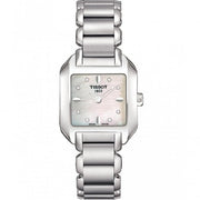 Tissot T Wave Diamonds Mother of Pearl Dial Silver Steel Strap Watch for Women - T02.1.285.74