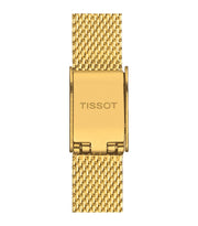 Tissot Lovely Square Silver Dial Gold Mesh Bracelet Watch For Women - T058.109.33.031.00