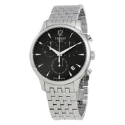 Tissot T Classic Tradition Chronograph Black Dial Silver Steel Strap Watch For Men - T063.617.11.067.00