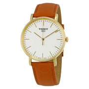 Tissot T Classic Everytime White Dial Brown Leather Strap Watch For Men - T109.410.36.031.00