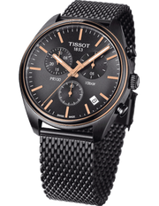 Tissot T Classic PR 100 Chronograph Anthracite Black Dial Black Mesh Bracelet Watch For Men - T101.417.23.061.00
