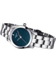 Tissot T Wave Donna Blue Dial Silver Steel Strap Watch For Women - T112.210.11.041.00