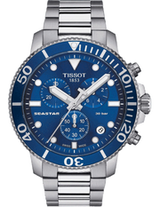 Tissot Seastar 1000 Chronograph Blue Dial Silver Steel Strap Watch For Men - T120.417.11.041.00
