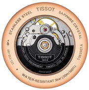 Tissot Tradition Powermatic 80 Open Heart Silver Dial Brown Leather Strap Watch For Men - T063.907.36.038.00