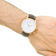 Tissot T Classic Tradition Chronograph White Dial Brown Leather Strap Watch For Men - T063.617.36.037.00