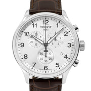 Tissot Chrono XL Silver Dial Brown Leather Strap Watch For Men - T116.617.16.037.00