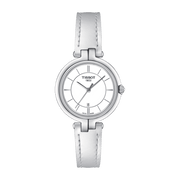 Tissot T Lady Flamingo White Dial White Leather Strap Watch For Women - T094.210.16.011.00