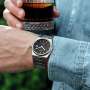 Tissot PRX Quartz Black Dial Silver Steel Strap Watch For Men - T137.410.11.051.00