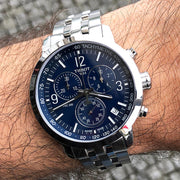 Tissot PRC 200 Chronograph Blue Dial Silver Steel Strap Watch For Men - T114.417.11.047.00
