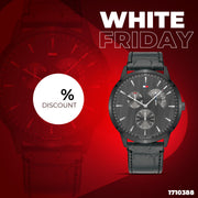 Tommy Hilfiger Brad Chronograph Quartz Grey Dial Grey Leather Strap Watch For Men - 1710388