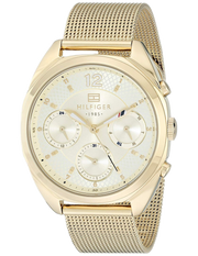 Tommy Hilfiger Mia Gold Dial Gold Mesh Bracelet Watch for Women - 1781488