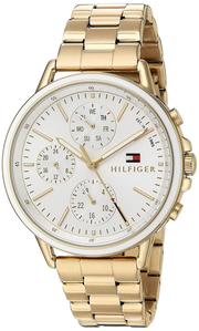 Tommy Hilfiger Carly White Dial Gold Steel Strap Watch for Women - 1781786