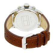 Tommy Hilfiger Jackson Multi-Function Silver Dial Brown Leather Strap Watch for Men - 1791239