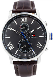 Tommy Hilfiger Aiden Quartz Black Dial Brown Leather Strap Watch for Men - 1791309