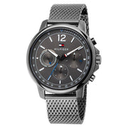 Tommy Hilfiger London Chronograph Grey Dial Grey Mesh Bracelet Watch for Men - 1791530