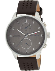 Tommy Hilfiger Chase Quartz Brown Dial Brown Leather Strap Watch for Men - 1791579