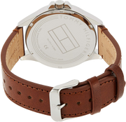 Tommy Hilfiger Multi Function Quartz White Dial Brown Leather Strap Watch for Men - 1791614