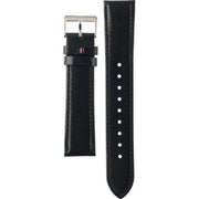 Tommy Hilfiger Lexor Silver Dial Black Leather Strap Watch For Men - 1791489