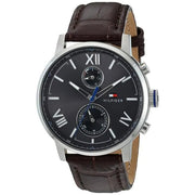Tommy Hilfiger Aiden Quartz Black Dial Brown Leather Strap Watch for Men - 1791309