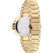Tommy Hilfiger Angela White Dial Gold Steel Strap Watch for Women - 1782128