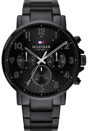 Tommy Hilfiger Daniel Black Dial Black Steel Strap Watch for Men - 1710383