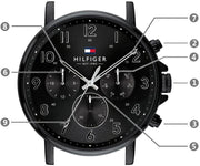 Tommy Hilfiger Daniel Black Dial Black Steel Strap Watch for Men - 1710383