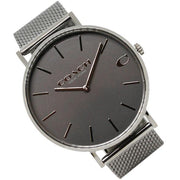 Coach Charles Black Dial Grey Mesh Bracelet Watch for Men - 14602145