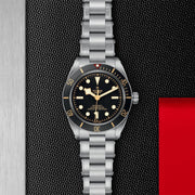 Tudor Black Bay Black Dial Silver Steel Strap Watch for Men - 79030N-0001
