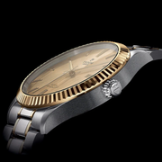 Tudor Style Automatic Gold Dial Two Tone Steel Strap Watch for Men - M12713-0001