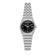 Tudor Royal Automatic Diamonds Black Dial Silver Steel Strap Watch for Men - M28600-0004