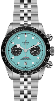 Tudor Black Bay Chrono Blue Dial Silver Steel Strap Watch for Men - M79360N-0024