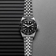 Tudor Black Bay Black Dial Silver Steel Strap Watch for Men - M7941A1A0NU-0003