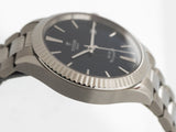 Tudor Style Automatic Black Dial Silver Steel Strap Watch for Men - M12710-0003