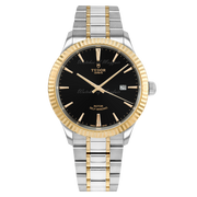 Tudor Style Automatic Black Dial Two Tone Steel Strap Watch for Men - M12713-0005