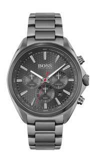 Hugo Boss Distinct Chronograph Grey Dial Grey Steel Strap Watch for Men - 1513858