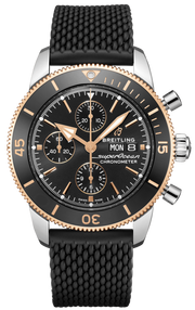 Breitling Superocean Heritage Chronograph 44 Black Dial Black Mesh Bracelet Watch for Men - U13313121B1S1