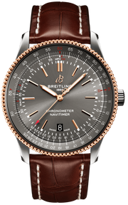 Breitling Navitimer Automatic 41 Grey Dial Brown Leather Strap Watch for Men - U17326121M1P1