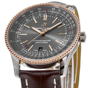Breitling Navitimer Automatic 41 Grey Dial Brown Leather Strap Watch for Men - U17326121M1P1