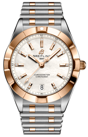 Breitling Chronomat B02 18K Red Gold White Dial Two Tone Steel Strap Watch for Men - U77310101A2U1