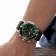 Breitling Superocean Heritage B01 Chronograph 44 Limited Edition Green Dial Black Mesh Bracelet Watch for Women - UB01622A1L1S1