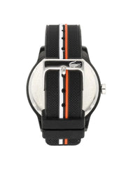 Lacoste 12.12 Black Dial Black Silicon Strap Watch for Men - 2011071