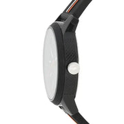 Lacoste 12.12 Black Dial Black Silicon Strap Watch for Men - 2011071