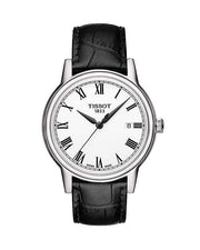 Tissot T Classic Carson White Dial Black Leather Strap Watch for Men - T085.410.16.013.00