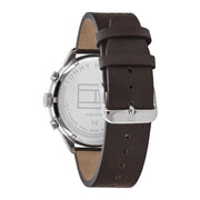 Tommy Hilfiger Chase Quartz Brown Dial Brown Leather Strap Watch for Men - 1791579