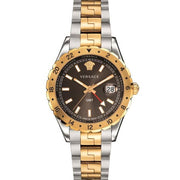 Versace Hellenyium GMT Black Dial Two Tone Steel Strap Watch for Men - V11040015