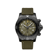 Breitling Avenger Chronograph 45mm Green Dial Green Nylon Strap Watch for Men - V13317101L1X1