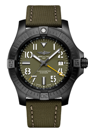 Breitling Avenger Automatic GMT 45 Night Mission Green Dial Green Nylon Strap Watch for Men - V323952A1L1X1