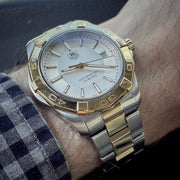 Tag Heuer Aquaracer Calibre 5 Automatic White Dial Two Tone Steel Strap Watch for Men - WAY2151.BD0912